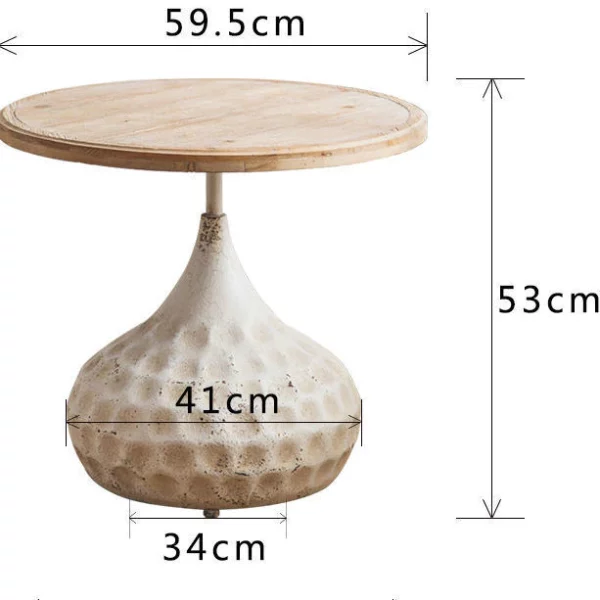 American Retro Small Round Table Cafe Coffee Table Decorative Side Table Living Room Roman Column