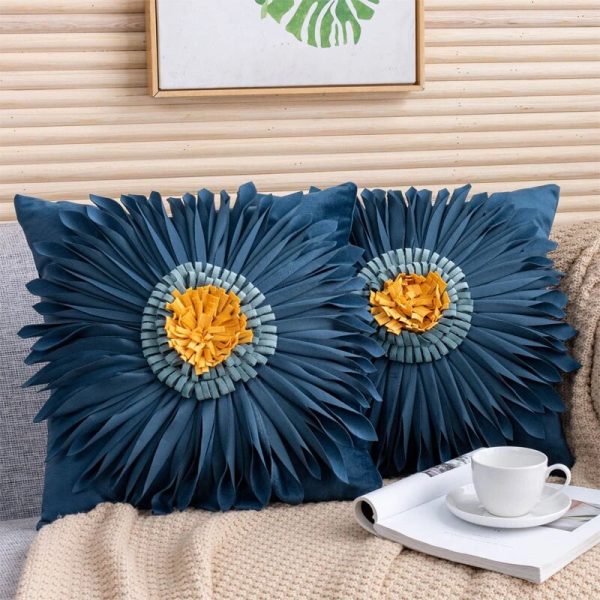 Cushion Cover Decorative Pillow Case Modern Artistic Creative Cotton Daffodil Chrysanthemum Flora Home Decor Home